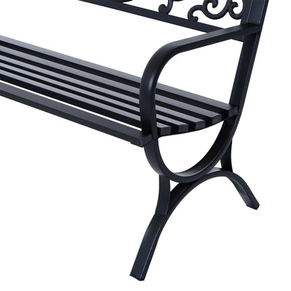 outsunny-2-seater-metal-garden-bench-garden-park-porch-chair-outdoor-patio-loveseat-seat-black