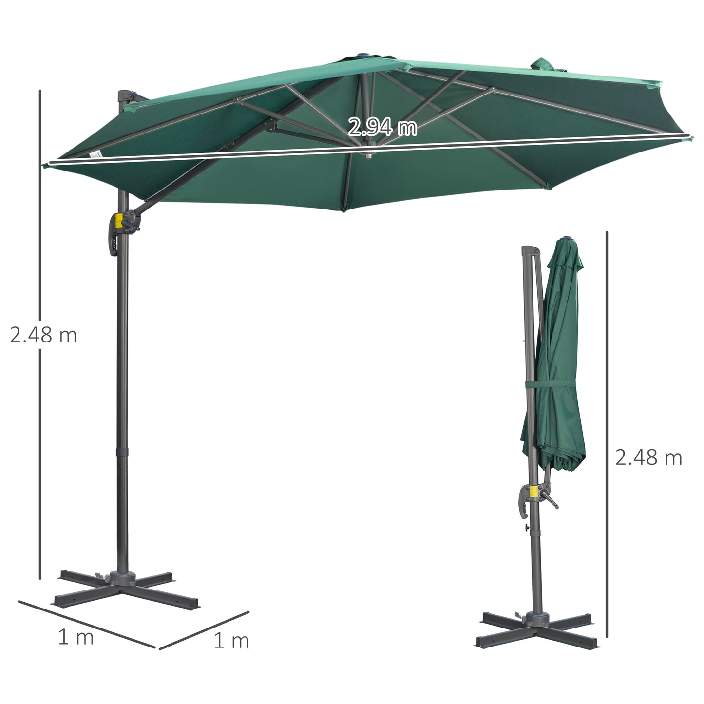 outsunny-3-x-3m-cantilever-parasol-with-cross-base-garden-umbrella-with-360-rotation-crank-handle-and-tilt-for-outdoor-patio-green