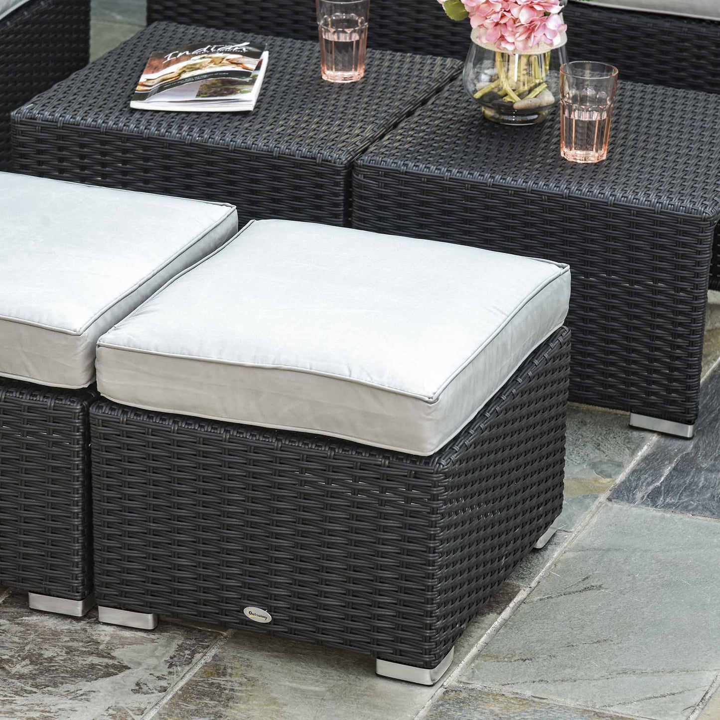 outsunny-6-seater-garden-rattan-wicker-sofa-set-w-coffee-table-wicker-weave-chair-space-saving-footstool-padded-cushions-black