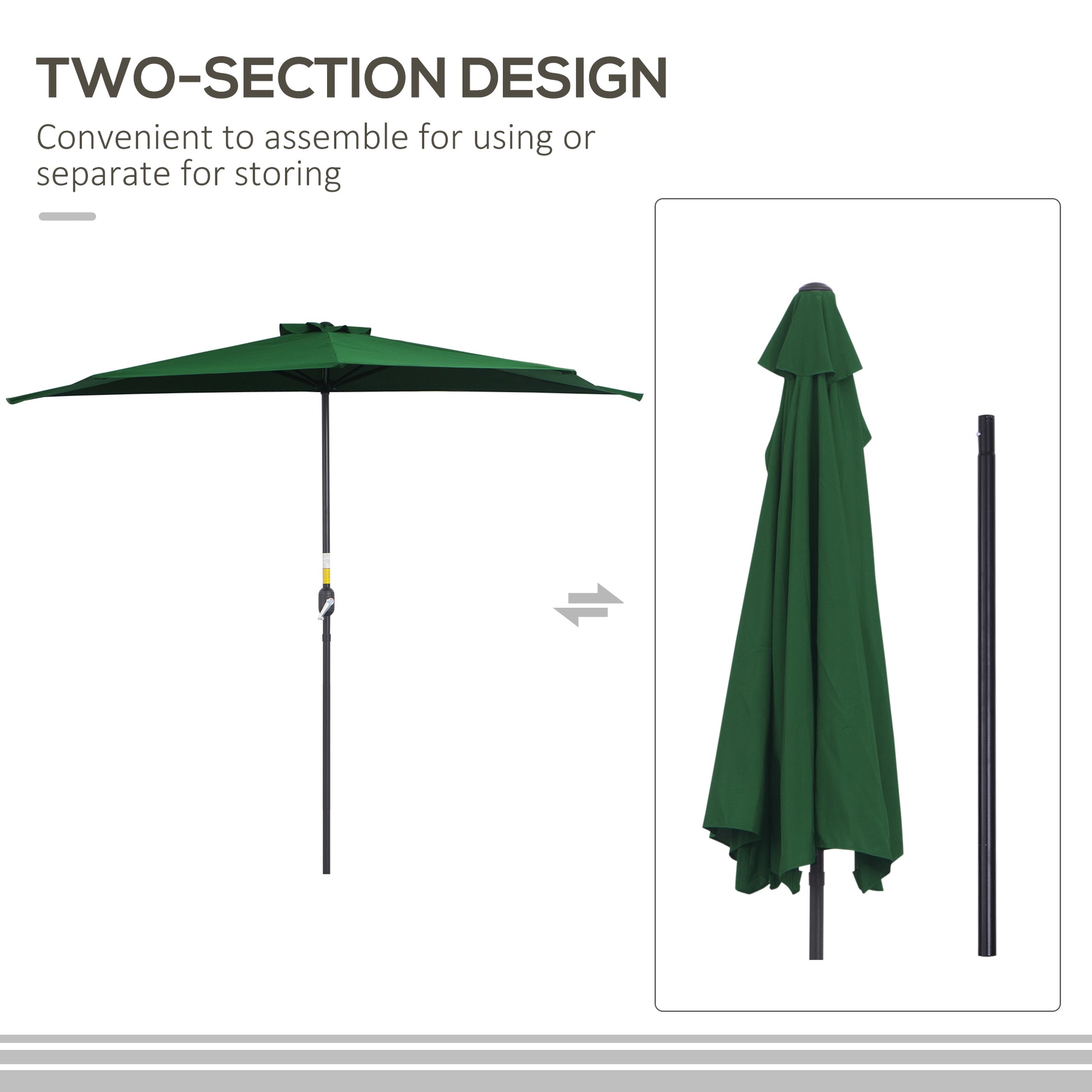 outsunny-3m-half-parasol-semi-round-umbrella-patio-metal-frame-crank-handle-for-balcony-no-base-included-green