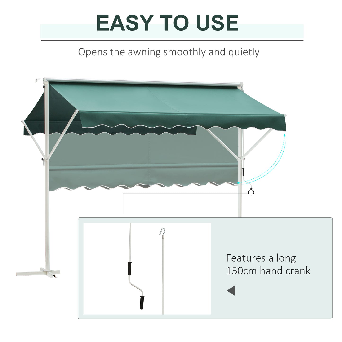 outsunny-2-side-manual-awning-garden-adjustable-canopy-free-standing-awning-shelter-300-x-300-cm-green-and-white