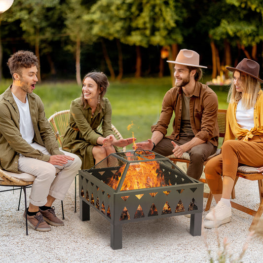 outsunny-outdoor-fire-pit-with-screen-cover-wood-burner-log-burning-bowl-with-poker-for-patio-backyard-black