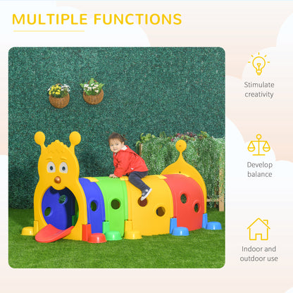 outsunny-play-tunnel-caterpillar-tunnel-for-kids-climb-toddler-play-structure-for-ages-3-6-years-indoor-outdoor-multi-coloured