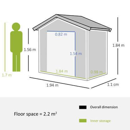 outsunny-6-5ft-x-3-5ft-metal-garden-storage-shed-for-outdoor-tool-storage-with-double-sliding-doors-and-4-vents-grey