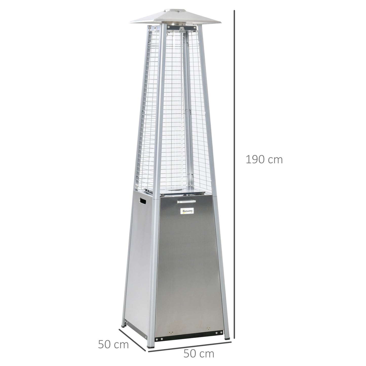 outsunny-11-2kw-outdoor-patio-gas-heater-stainless-steel-pyramid-propane-heater-garden-freestanding-tower-heater-with-wheels-dust-cover-silver