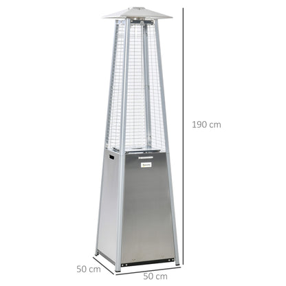 outsunny-11-2kw-outdoor-patio-gas-heater-stainless-steel-pyramid-propane-heater-garden-freestanding-tower-heater-with-wheels-dust-cover-silver