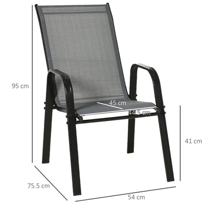 outsunny-set-of-4-garden-dining-chair-set-stackable-outdoor-patio-furniture-set-with-backrest-and-armrest-dark-grey