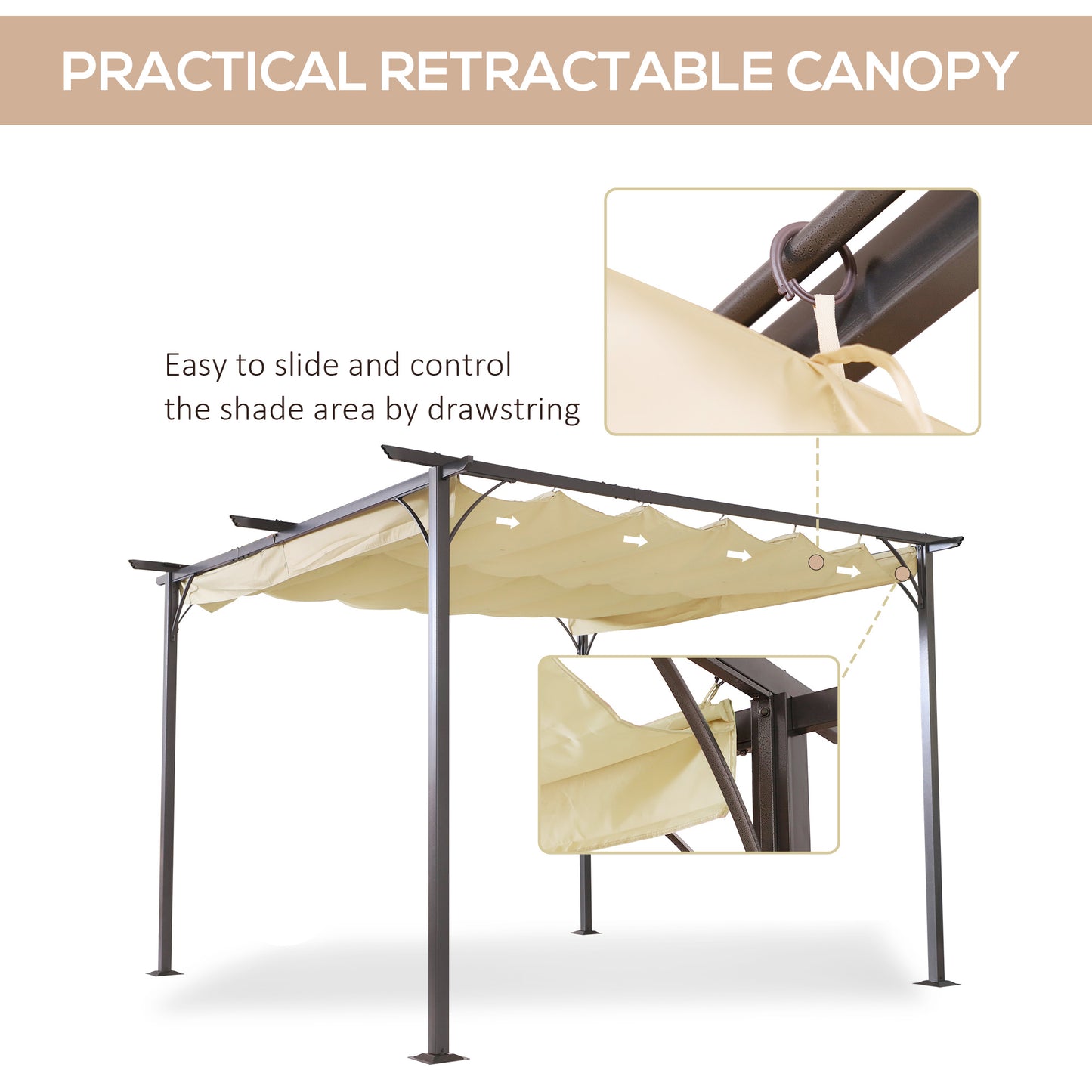 outsunny-3-5m-x-3-5m-metal-pergola-gazebo-awning-retractable-canopy-outdoor-garden-sun-shade-shelter-marquee-party-bbq-beige