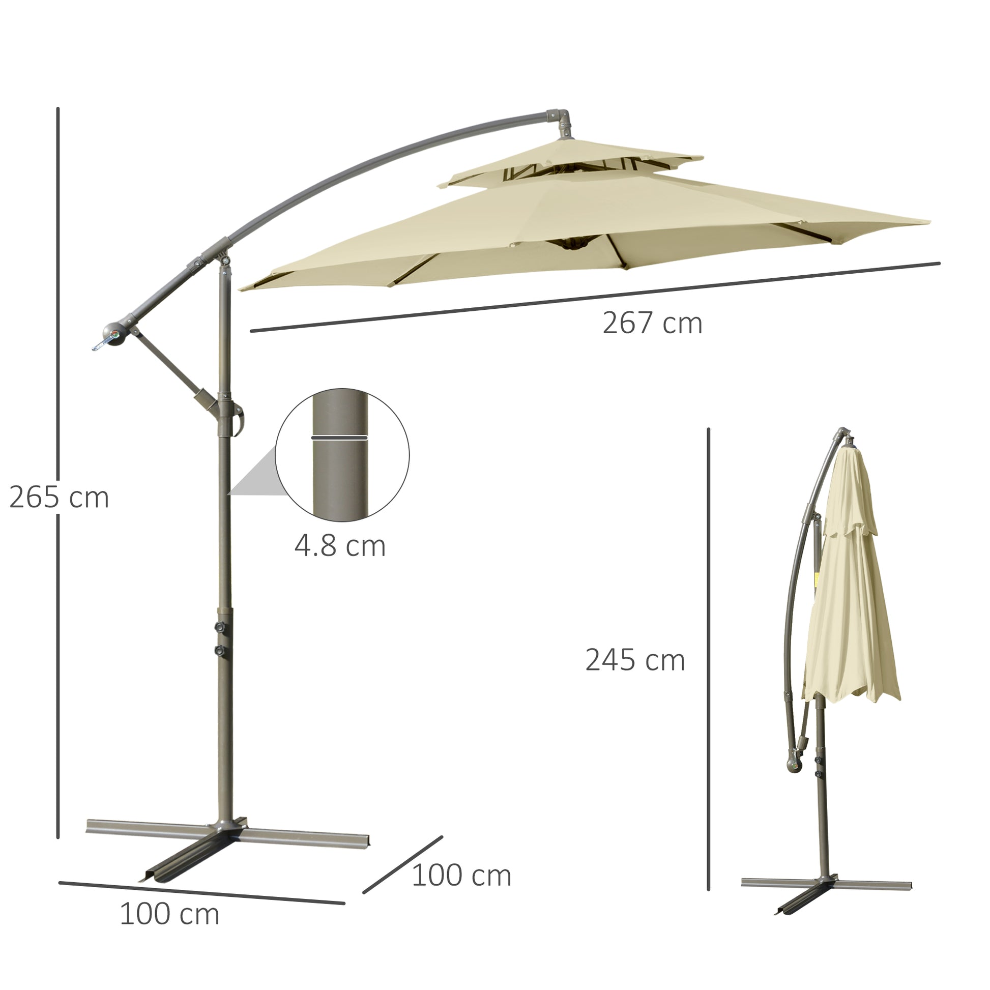 outsunny-2-7m-garden-banana-parasol-cantilever-umbrella-with-crank-handle-double-tier-canopy-and-cross-base-for-outdoor-hanging-sun-shade-beige