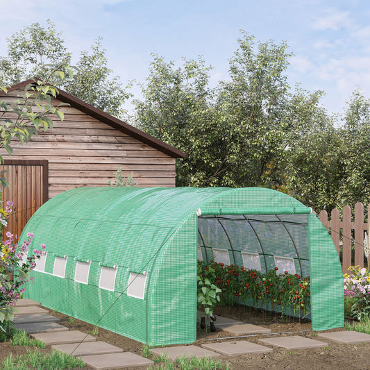 outsunny-polytunnel-greenhouse-walk-in-grow-house-tent-with-roll-up-sidewalls-zipped-door-and-12-windows-6x3x2m-green