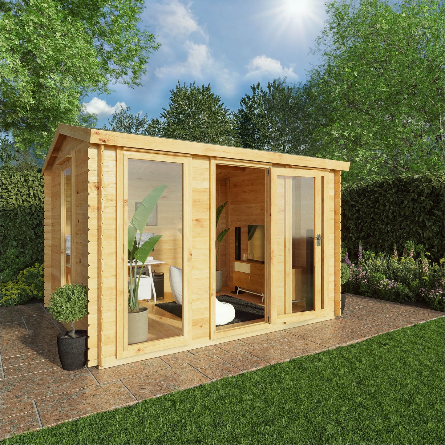 3.5M X 3M Log Cabin - 19Mm