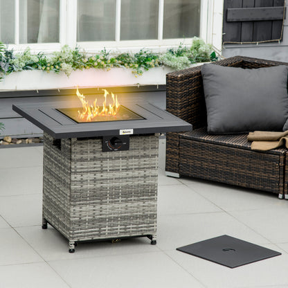 outsunny-outdoor-pe-rattan-gas-fire-pit-table-patio-square-propane-heater-with-rain-cover-mesh-lid-and-lava-stone-40-000-btu-mixed-grey