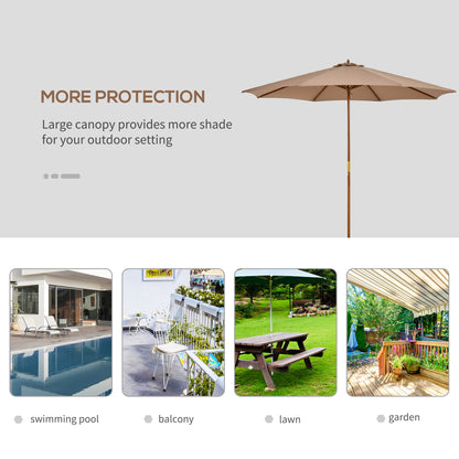 outsunny-3m-garden-umbrella-wooden-parasol-8-ribs-bamboo-sun-shade-patio-outdoor-umbrella-canopy-khaki