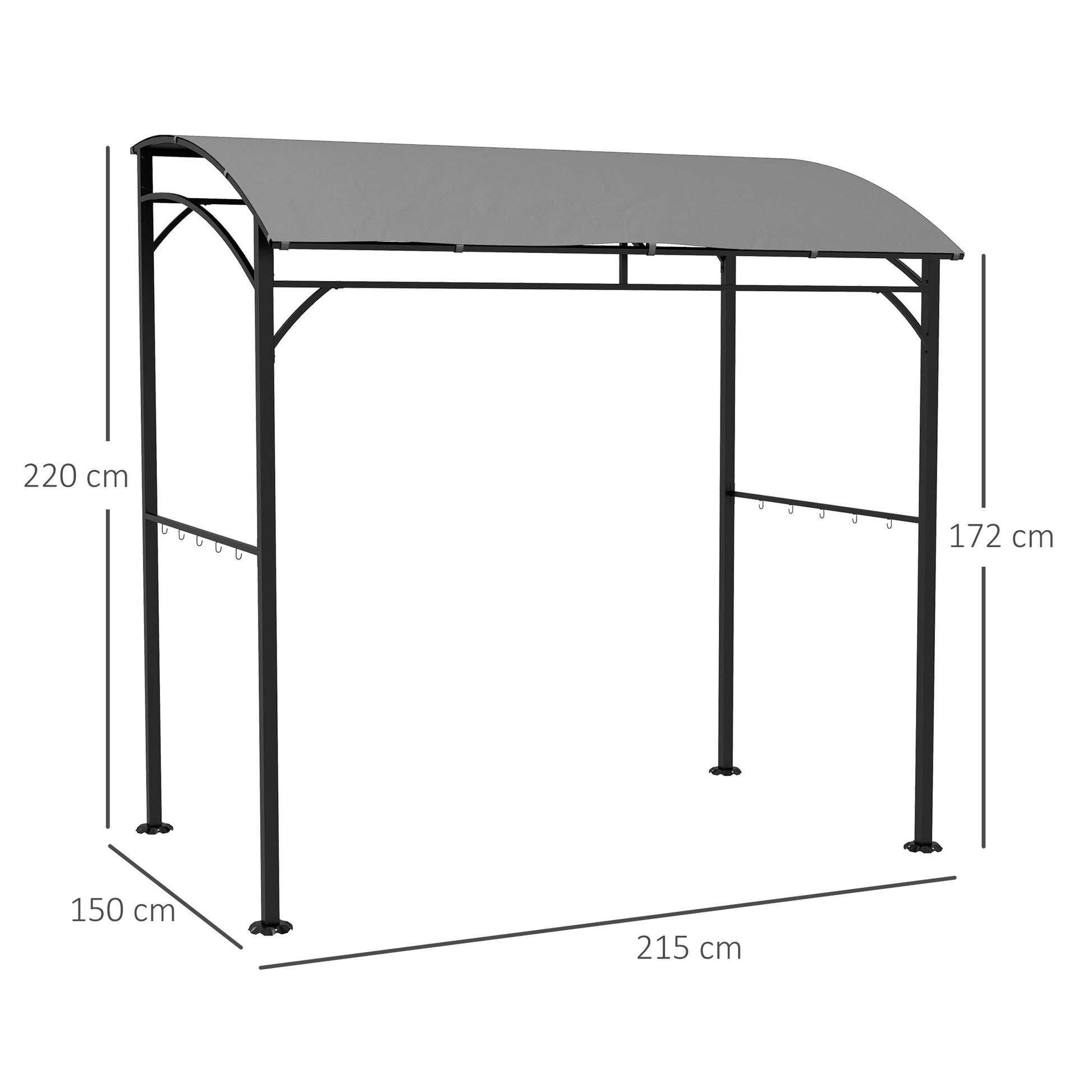 outsunny-2-2-x-1-5-m-bbq-grill-gazebo-tent-garden-grill-with-metal-frame-curved-canopy-and-10-hooks-outdoor-sun-shade-grey