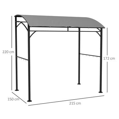 outsunny-2-2-x-1-5-m-bbq-grill-gazebo-tent-garden-grill-with-metal-frame-curved-canopy-and-10-hooks-outdoor-sun-shade-grey