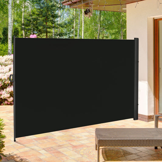 outsunny-3-x-2m-retractable-sun-side-awning-screen-fence-patio-garden-wall-balcony-screening-panel-outdoor-blind-privacy-divider-black