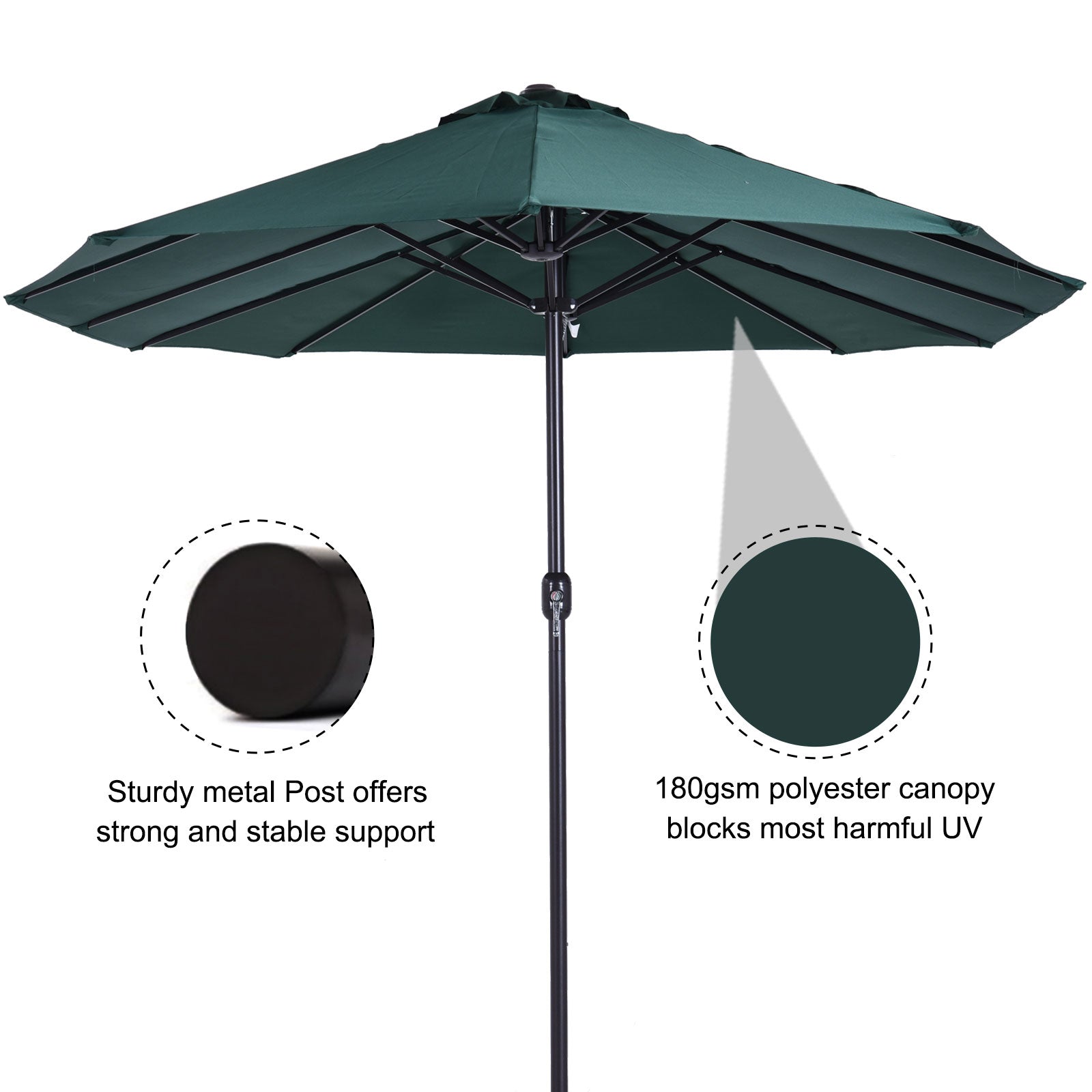 outsunny-4-6m-garden-parasol-double-sided-sun-umbrella-patio-market-shelter-canopy-shade-outdoor-green