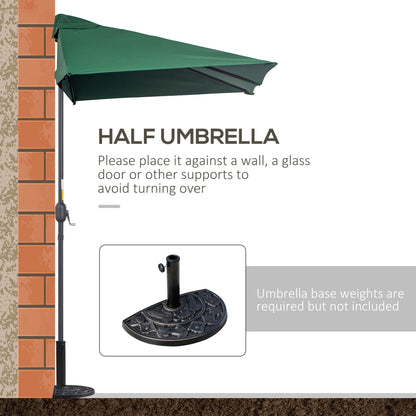 outsunny-half-parasols-balcony-semi-round-umbrella-patio-crank-handle-2-3m-green-no-base-included