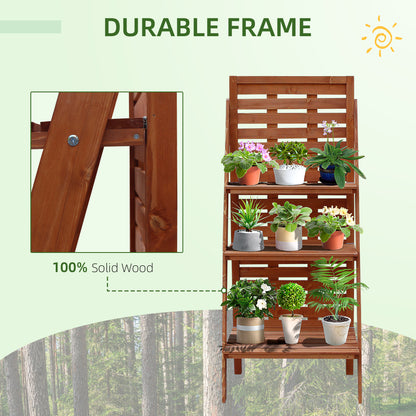 outsunny-solid-wood-three-tier-plant-rack-outdoor-organiser-unit-flower-herb-stand-ladder-design-storage-holder