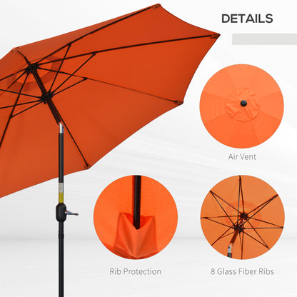 outsunny-2-6m-patio-parasol-sun-umbrella-tilt-shade-shelter-canopy-with-crank-8-ribs-aluminium-frame-orange