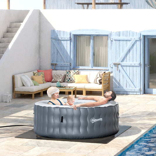 outsunny-round-hot-tub-inflatable-spa-outdoor-bubble-spa-pool-with-pump-cover-filter-cartridges-4-person-light-grey