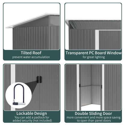 outsunny-garden-metal-storage-shed-house-hut-gardening-tool-storage-w-tilted-roof-and-ventilation-9-x-6ft-grey