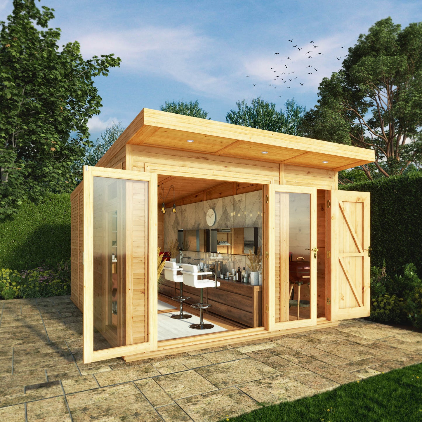 3M X 4M(D) Insulated Garden Room With Side Shed