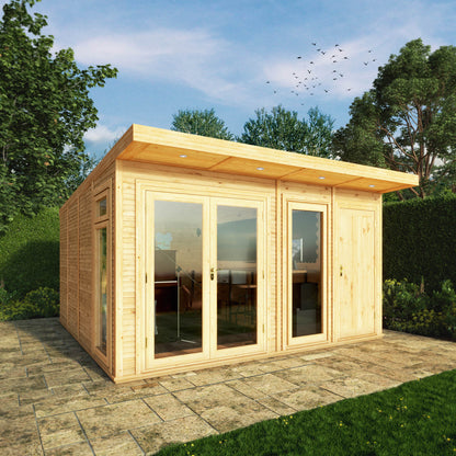 4M X 4M(D) Insulated Garden Room With Side Shed