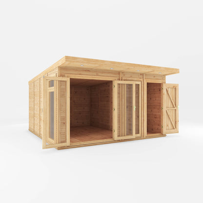 4M X 4M(D) Insulated Garden Room With Side Shed