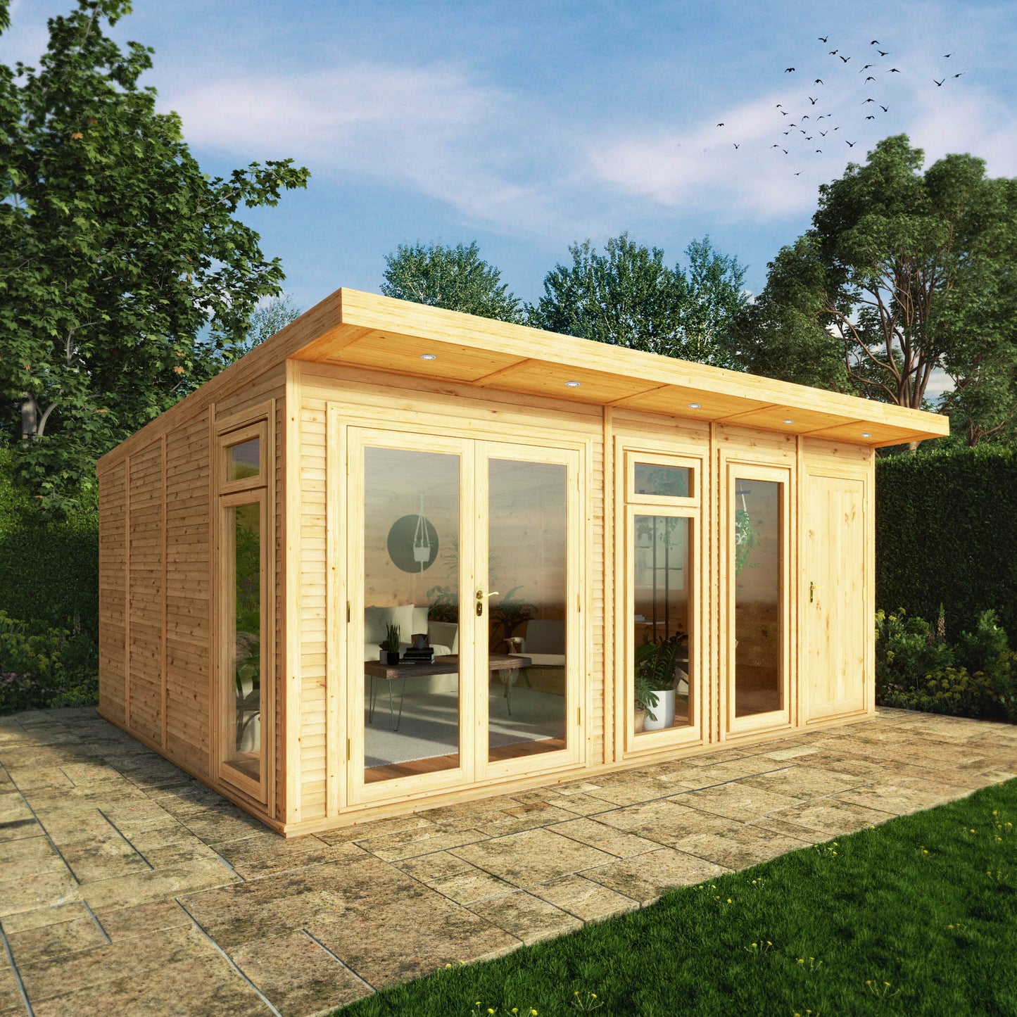 5M X 4M(D) Insulated Garden Room With Side Shed