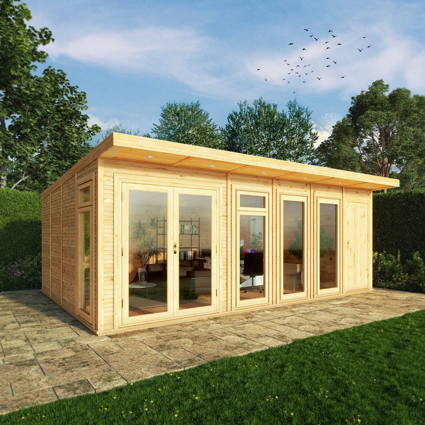 6M X 4M(D) Insulated Garden Room With Side Shed