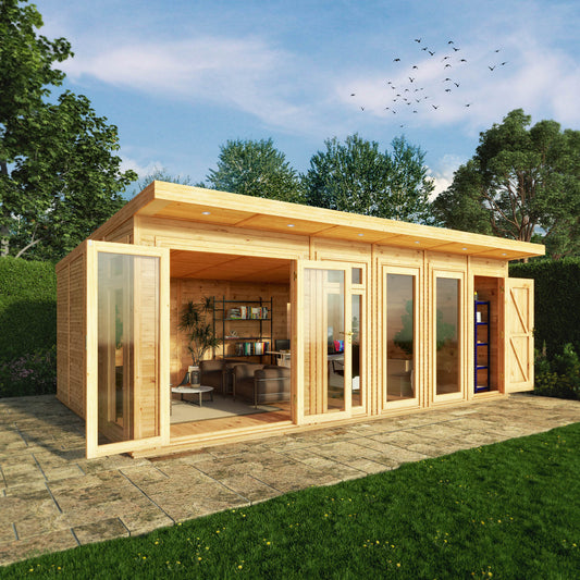 6M X 4M(D) Insulated Garden Room With Side Shed