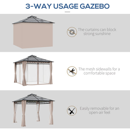 outsunny-3-x-3-m-outdoor-polycarbonate-gazebo-double-roof-hard-top-gazebo-with-galvanized-steel-frame-nettings-curtains