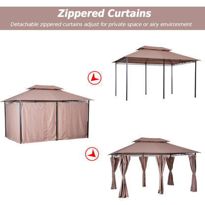 outsunny-4m-x-3m-metal-gazebo-canopy-party-tent-garden-pavillion-patio-shelter-pavilion-with-curtains-sidewalls-brown