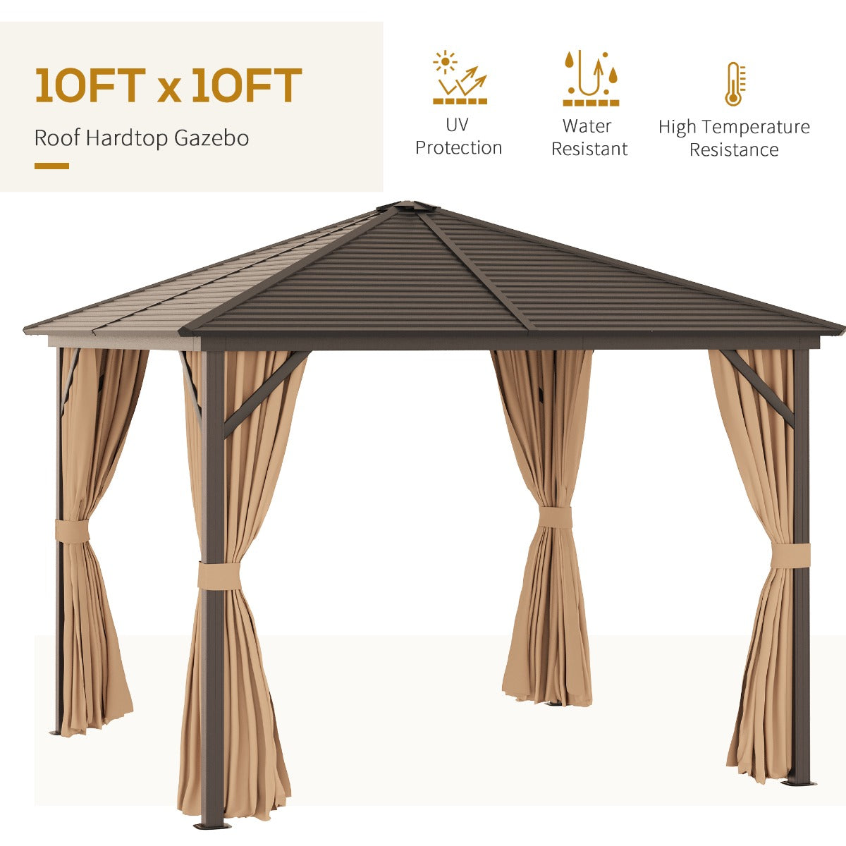 outsunny-3-x-3-meters-patio-aluminium-gazebo-hardtop-metal-roof-canopy-party-tent-garden-outdoor-shelter-with-mesh-curtains-side-walls-brown