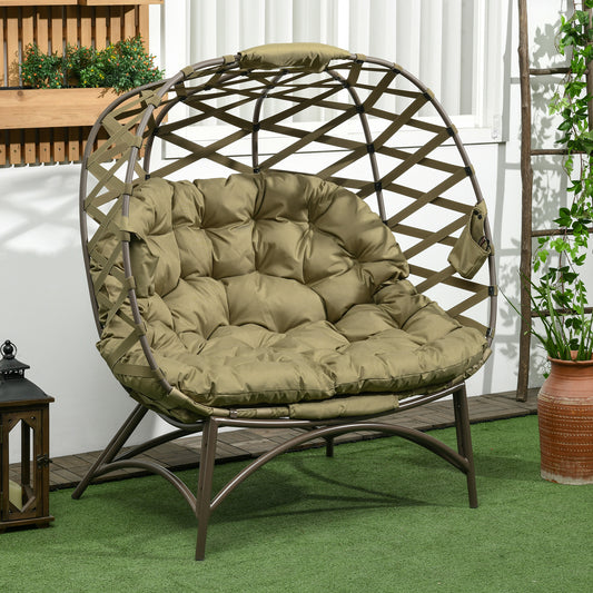 outsunny-2-seater-egg-chair-outdoor-folding-weave-garden-furniture-chair-with-cushion-cup-pockets-khaki