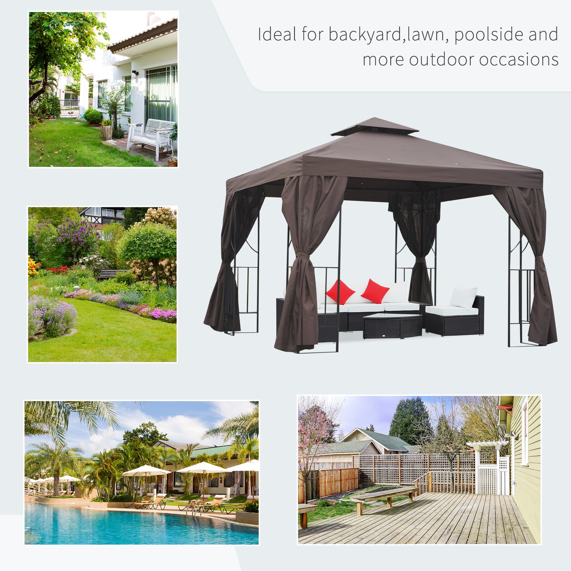 outsunny-3-x-3-m-garden-metal-gazebo-marquee-patio-wedding-party-tent-canopy-shelter-with-pavilion-sidewalls-brown