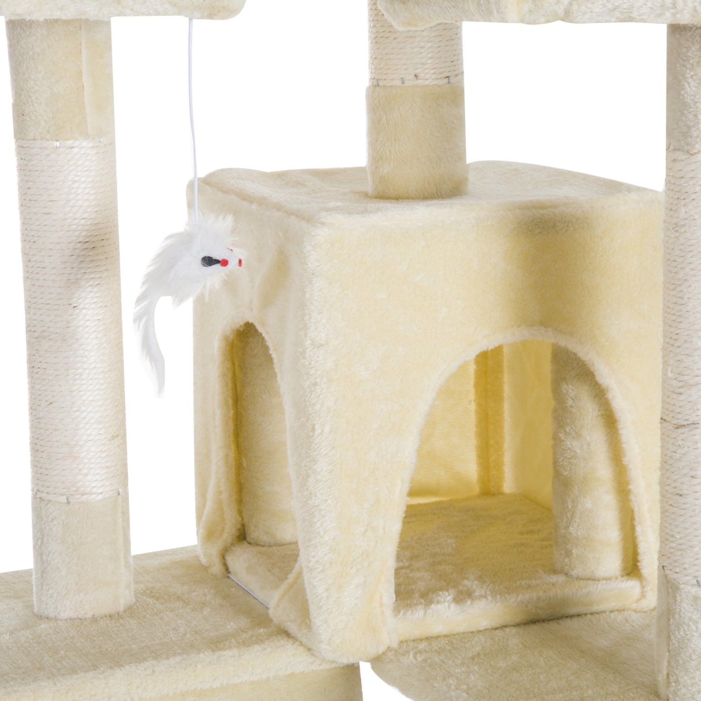 PawHut Cat Tower Centre Sisal Kitten Tree Scratch Scratcher Scratching Post Toy Climbing Tree Bed Multi Level 181cm(H)