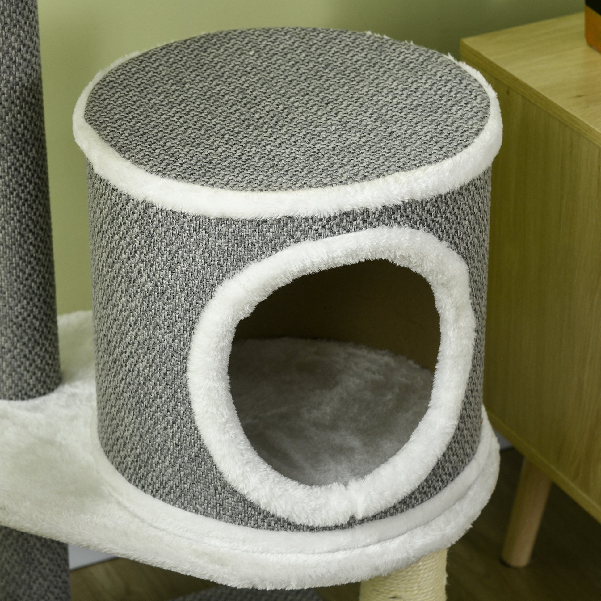 PawHut Cat Tree for Indoor Cats, Cat Tower with Scratching Posts, Multi-level Kitten Climbing Tower, 124cm