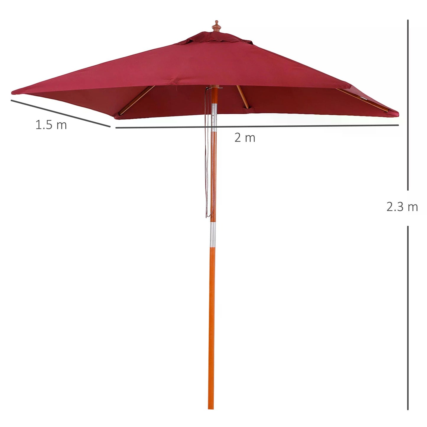 outsunny-2-x-1-5m-patio-garden-parasol-sun-umbrella-sunshade-canopy-outdoor-backyard-furniture-fir-wooden-pole-6-ribs-tilt-mechanism-wine-red