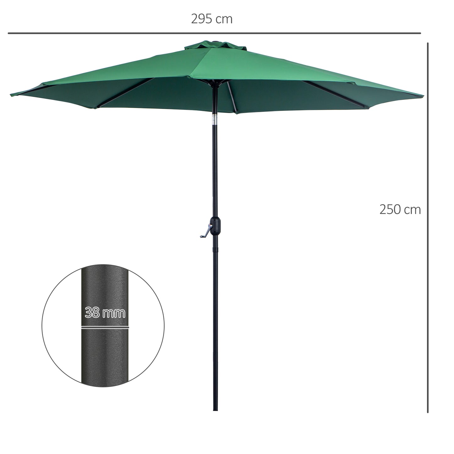 outsunny-3m-tilting-parasol-garden-umbrellas-outdoor-sun-shade-with-8-ribs-tilt-and-crank-handle-for-balcony-bench-garden-green