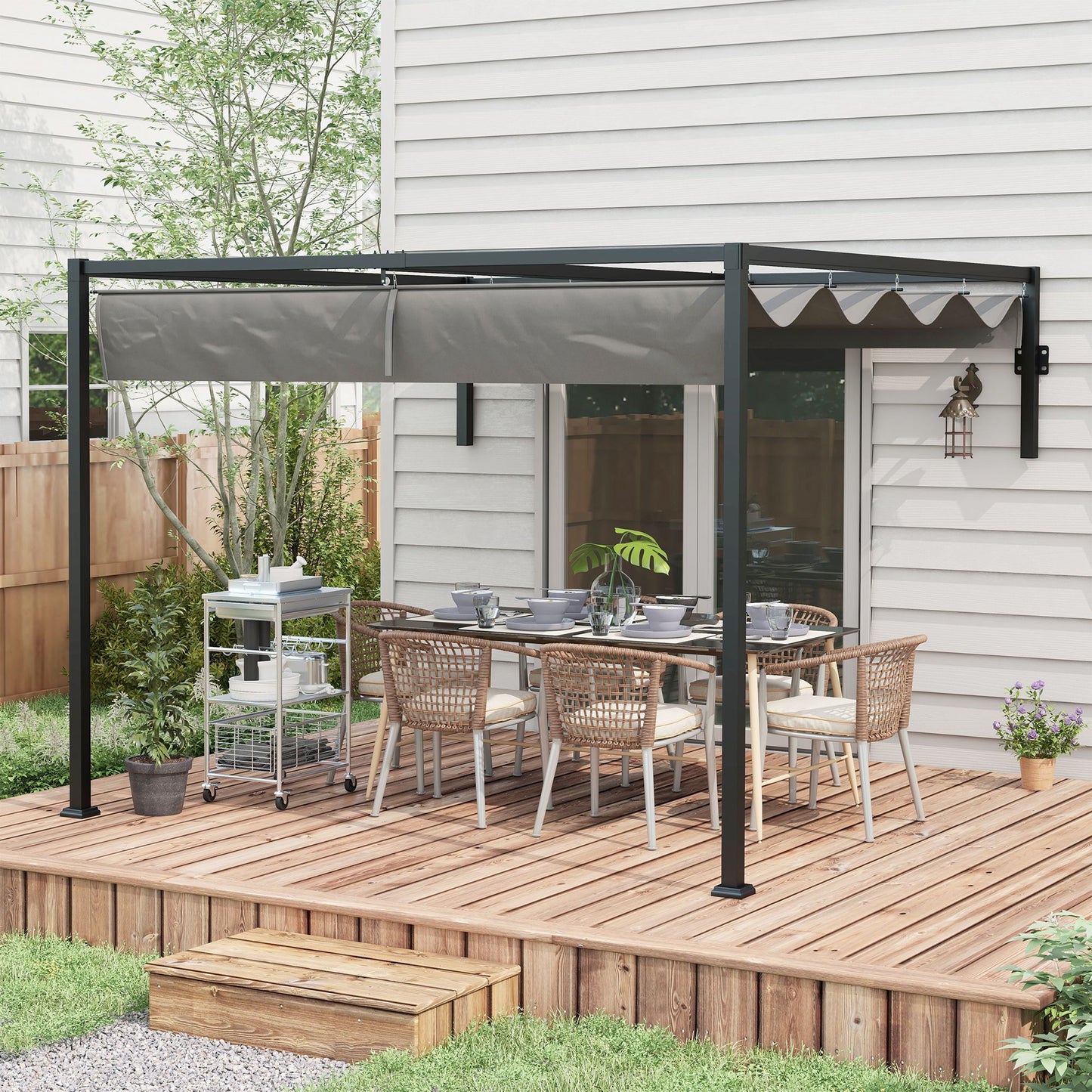 outsunny-2-x-3m-lean-to-pergola-metal-pergola-with-retractable-roof-for-grill-garden-patio-deck