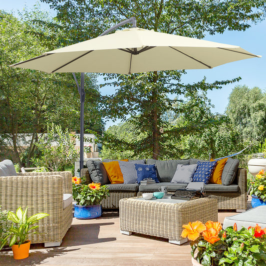 outsunny-3m-garden-cantilever-parasol-patio-banana-hanging-umbrella-sun-shade-with-crank-tilt-8-ribs-and-cross-base-cream-white