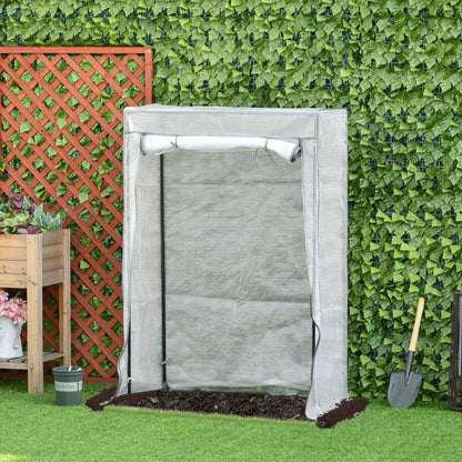 outsunny-100-x-50-x-150cm-greenhouse-steel-frame-pe-cover-with-roll-up-door-outdoor-for-backyard-balcony-garden-white