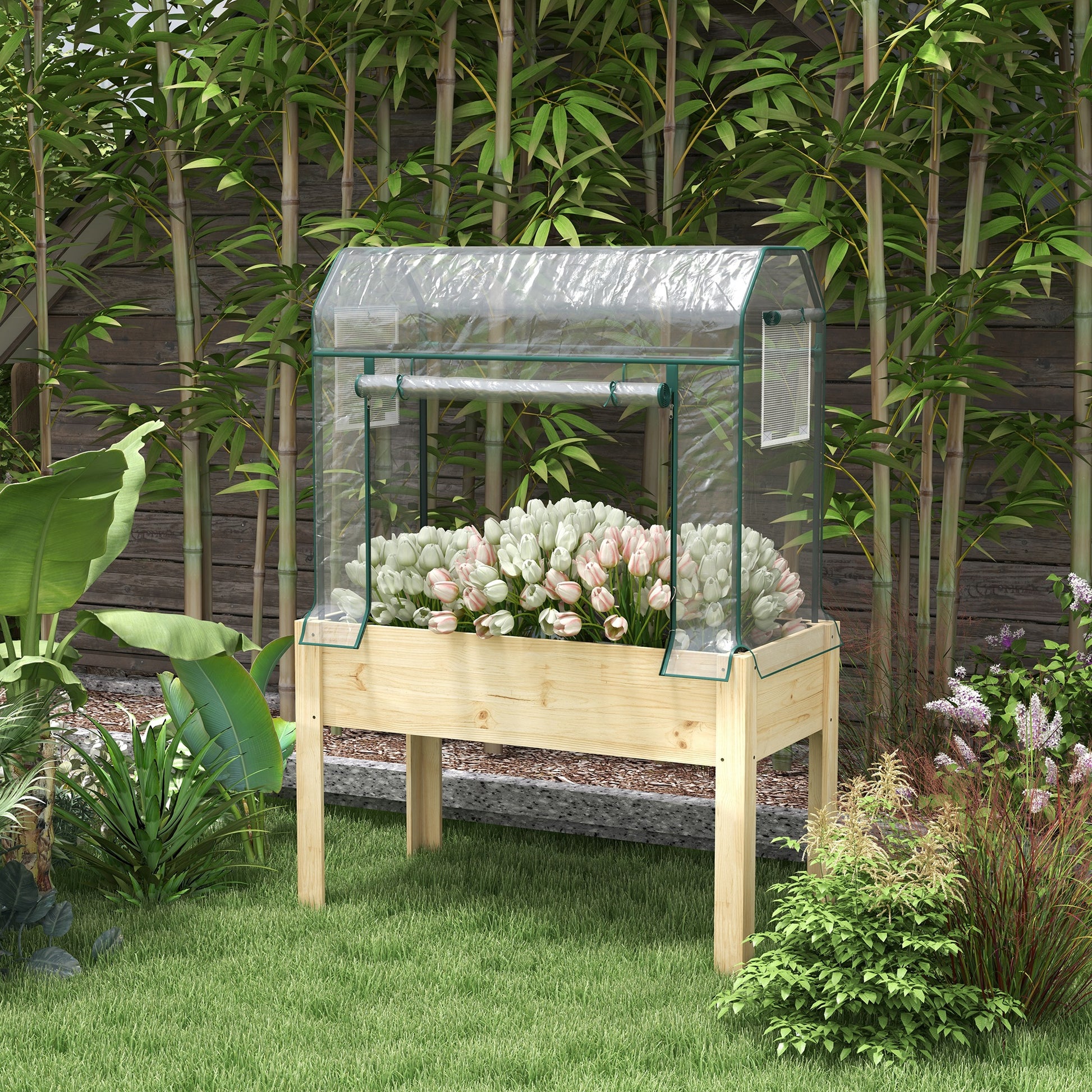 outsunny-wooden-planter-box-with-greenhouse-cover-and-bed-liner-raised-garden-bed-for-vegetables-flowers-herbs