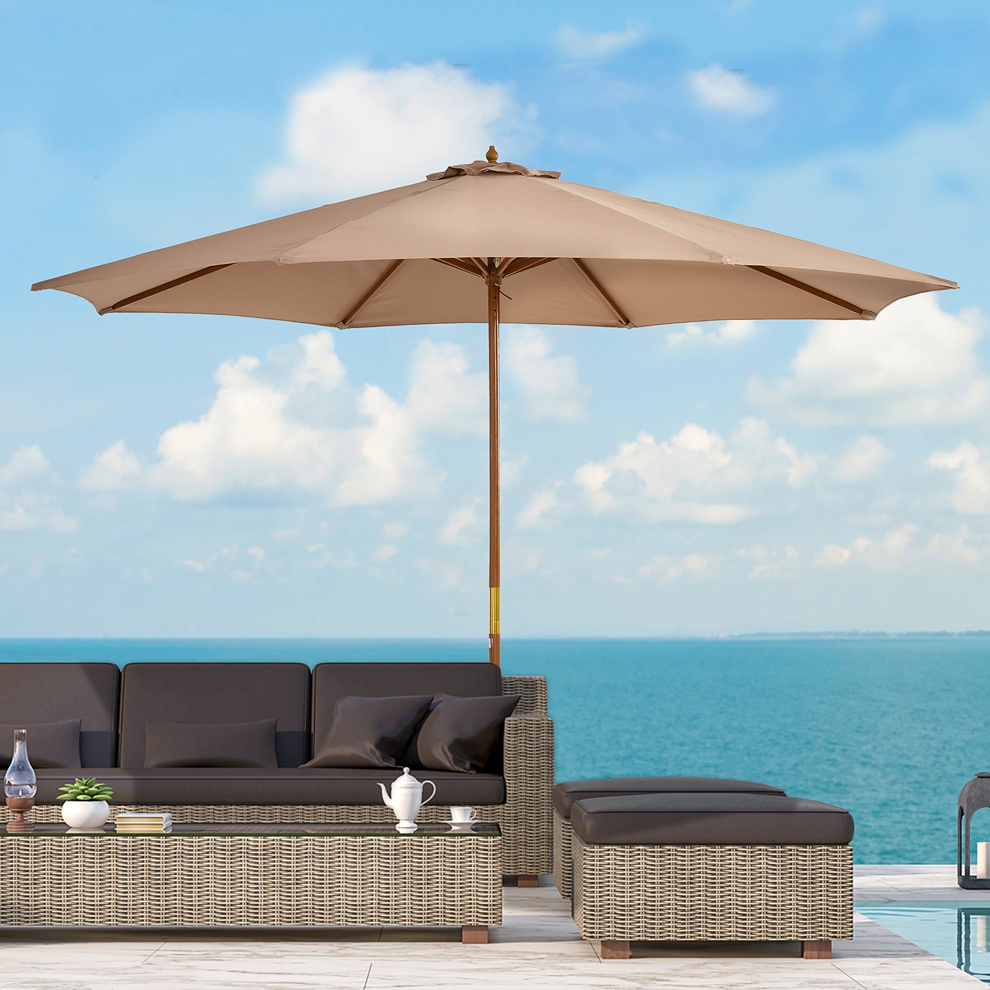 outsunny-3m-garden-umbrella-wooden-parasol-8-ribs-bamboo-sun-shade-patio-outdoor-umbrella-canopy-khaki