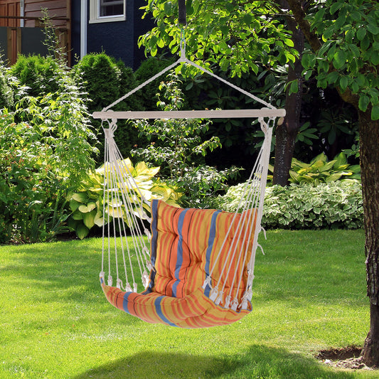 outsunny-hanging-hammock-chair-cotton-rope-cushioned-chair-garden-yard-patio-swing-seat-wooden-cotton-cloth-orange