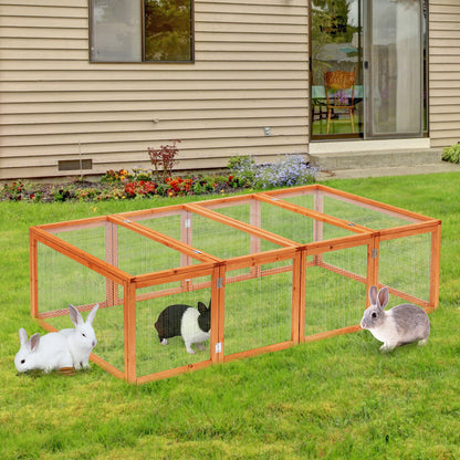 Pawhut Rabbit Hutch W/ Mesh Wire, 181Lx100Wx 48H cm-Wood