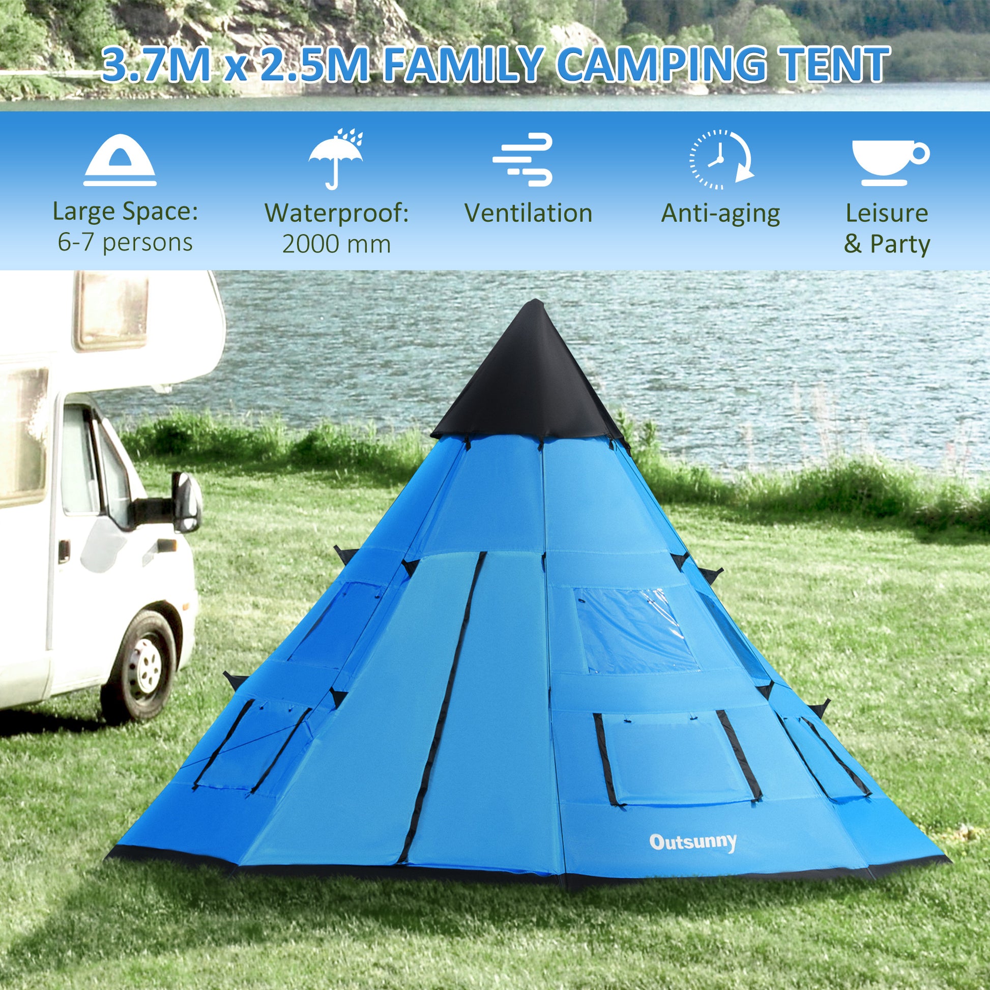 outsunny-6-men-tipi-tent-camping-teepee-family-tent-with-mesh-windows-zipped-door-carry-bag-easy-set-up-for-hiking-picnics-outdoor-night-blue