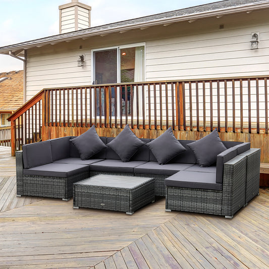 outsunny-7-pieces-patio-wicker-sofa-set-outdoor-pe-rattan-sectional-furniture-set-w-acacia-table-top-cushion-for-garden-backyard-grey